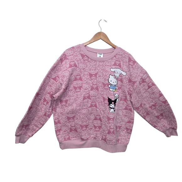Hello Kitty and Friends Sanrio Pink Crewneck Sweatshirt Womens SZ XXL (20) - Picture 1 of 12